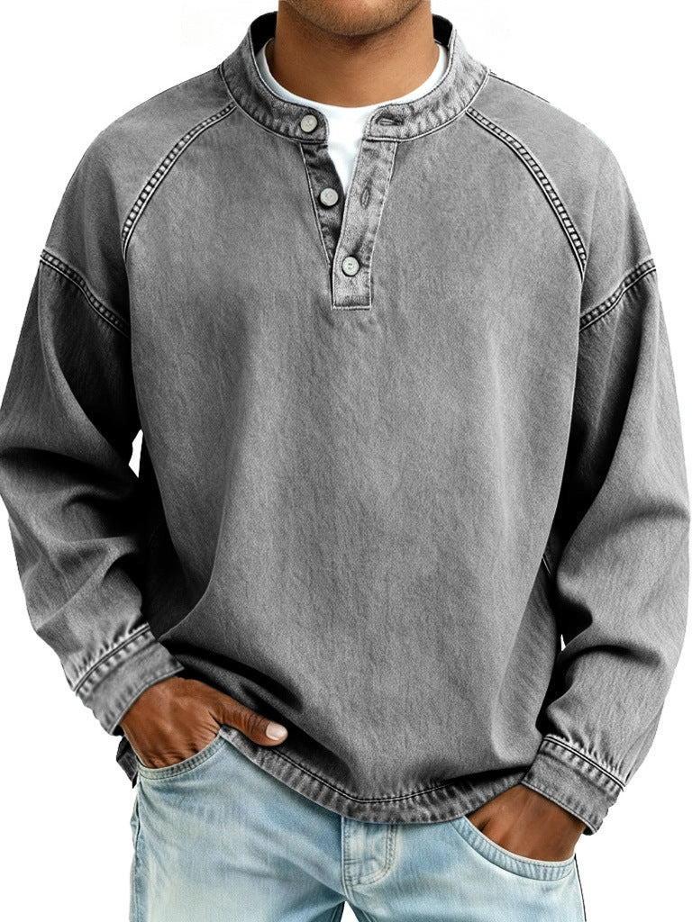 Jeans Vintage Long-Sleeve Shirt Top