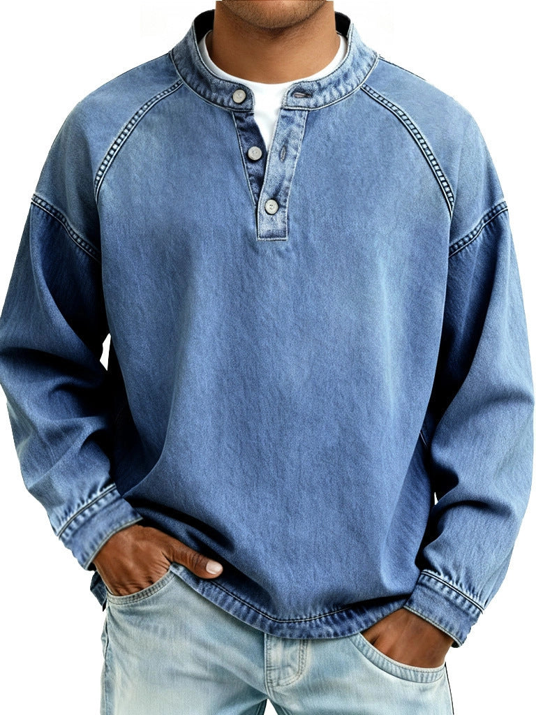 Jeans Vintage Long-Sleeve Shirt Top
