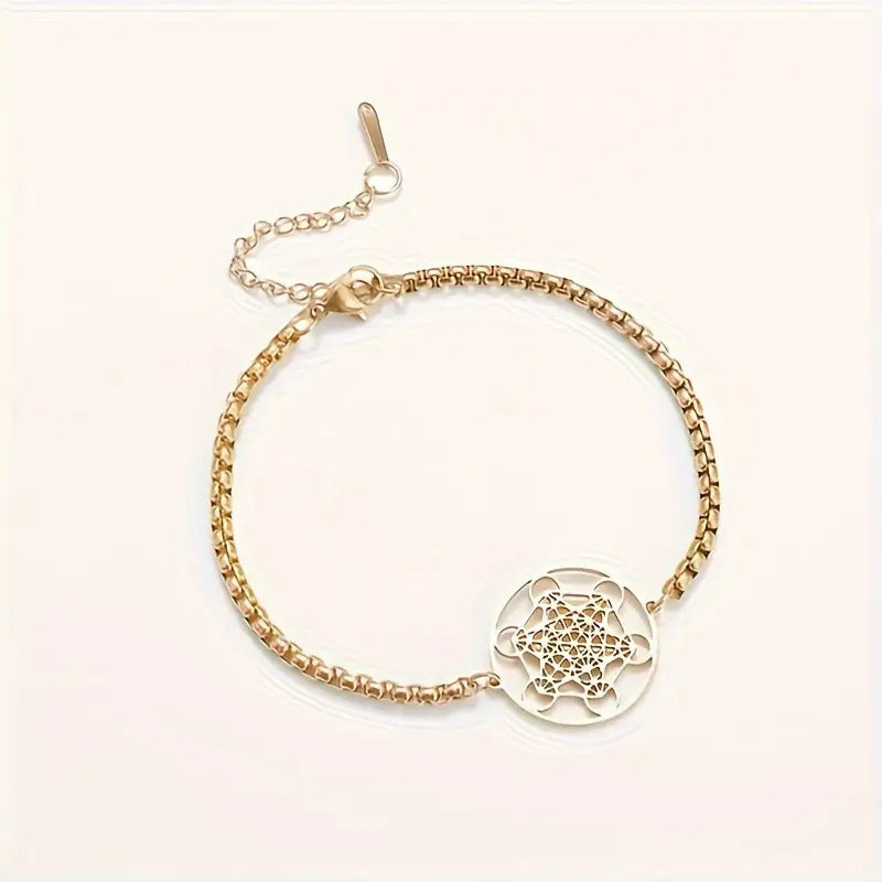 Hollow Ring Six-Loop Pendant Bracelet