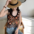 Crocheted Tassel Knitted Camisole Top