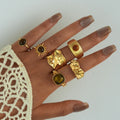 Eye Stone Open-End Ring Set