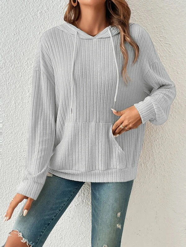 Solid Sunken Stripe Hoodie