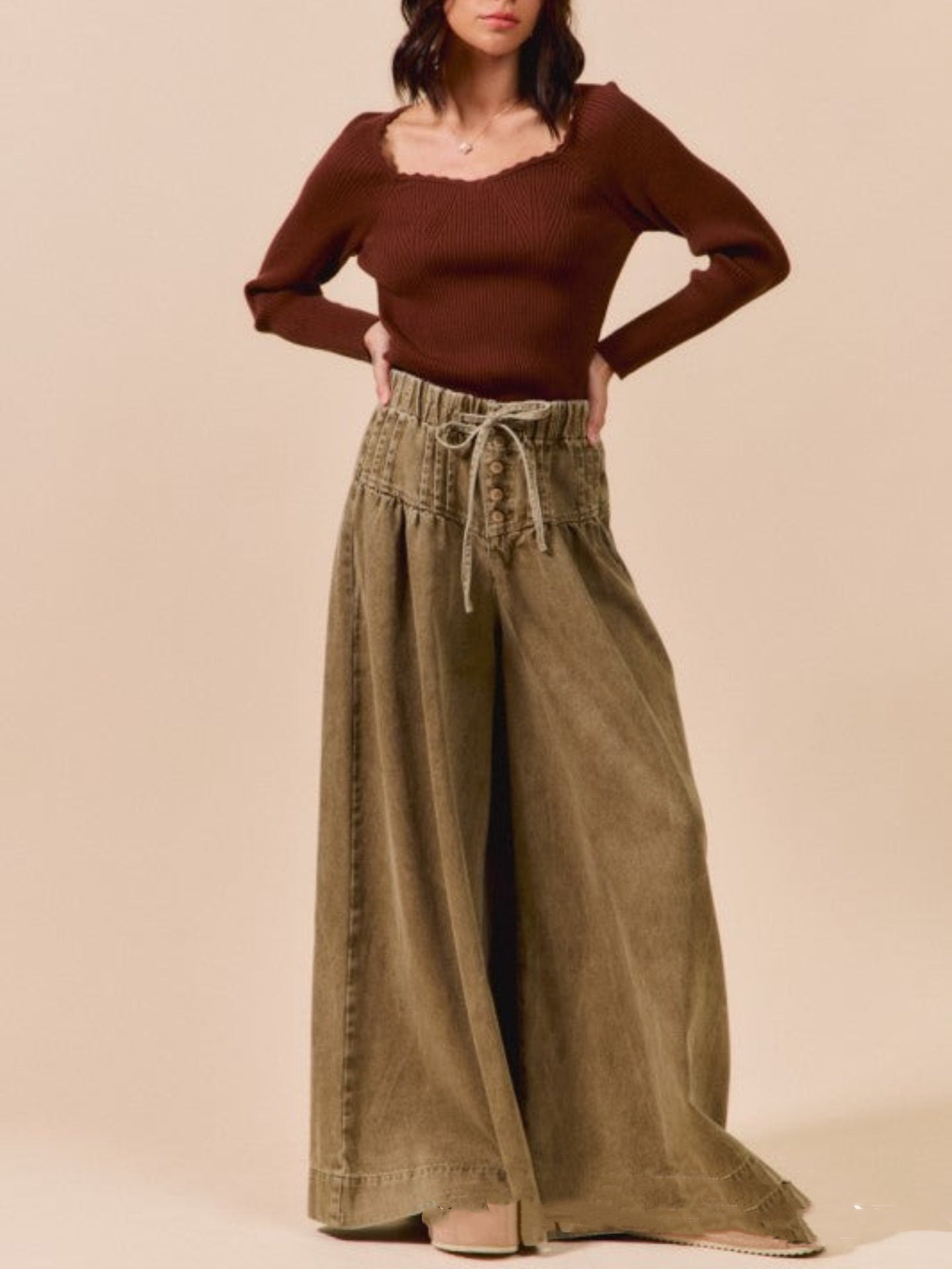Loose Wide-Leg Denim Jeans