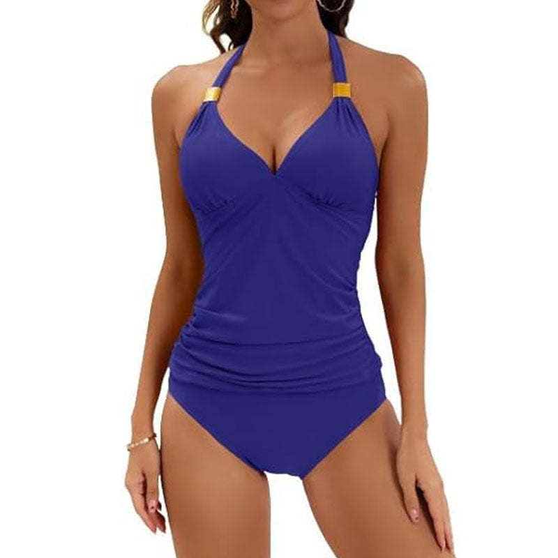 Halter Split Tie Two Piece Swimsuit