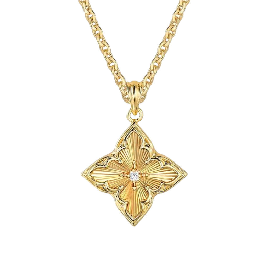 Cube 14k Gold-plated Zircon  Necklace