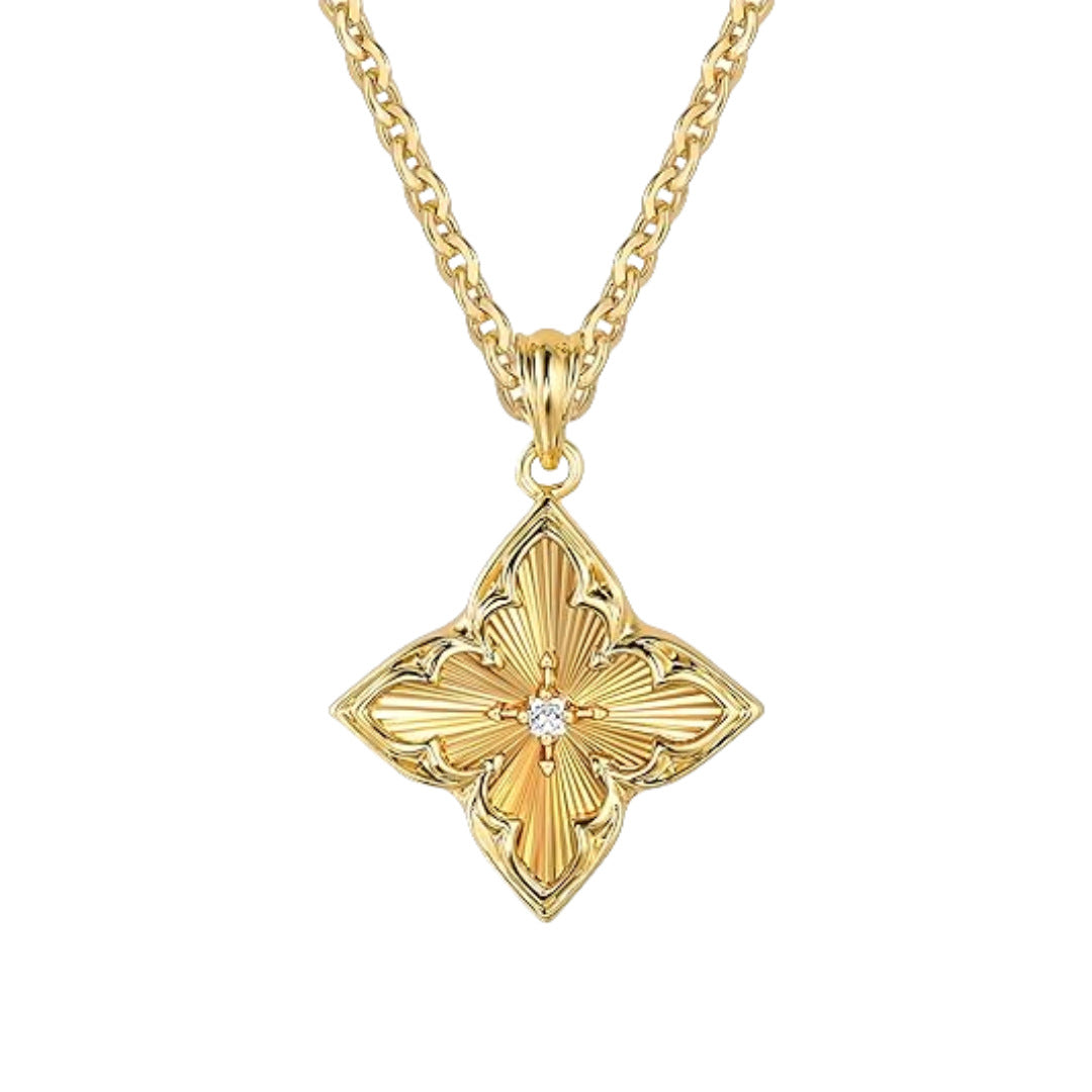 Cube 14k Gold-plated Zircon  Necklace