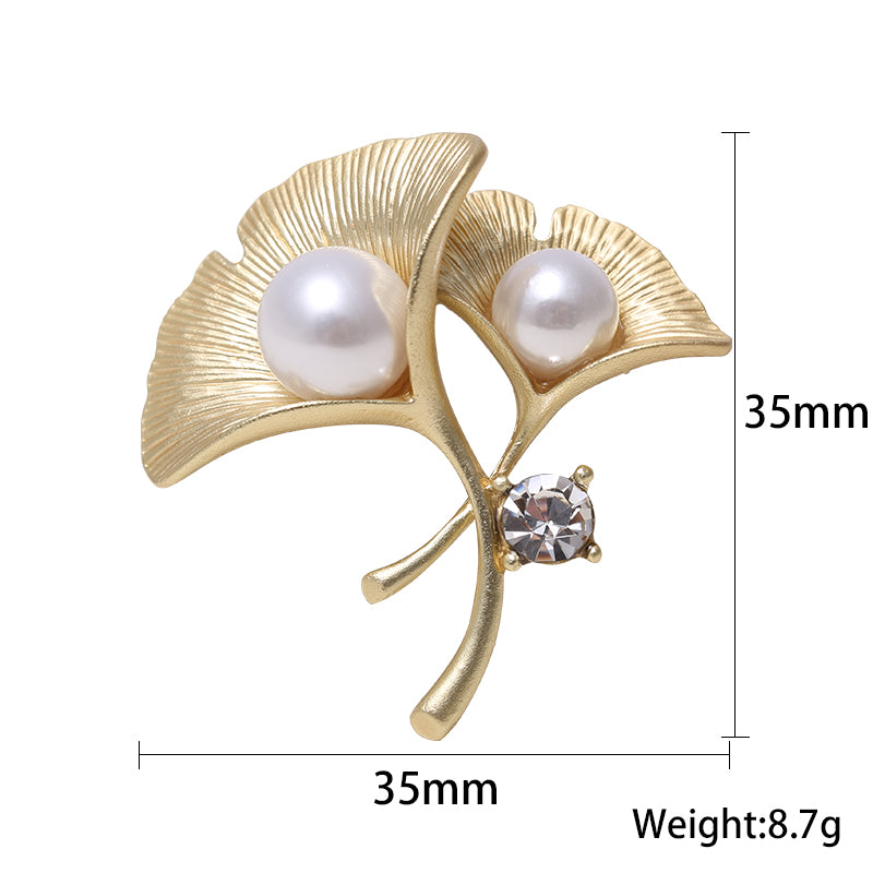 Matte Electroplated Pearl Brooch