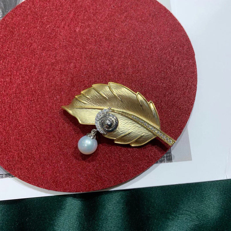 Snail Leaf Brooches