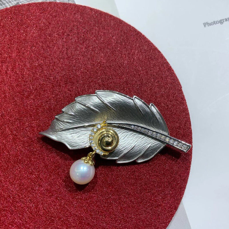 Snail Leaf Brooches