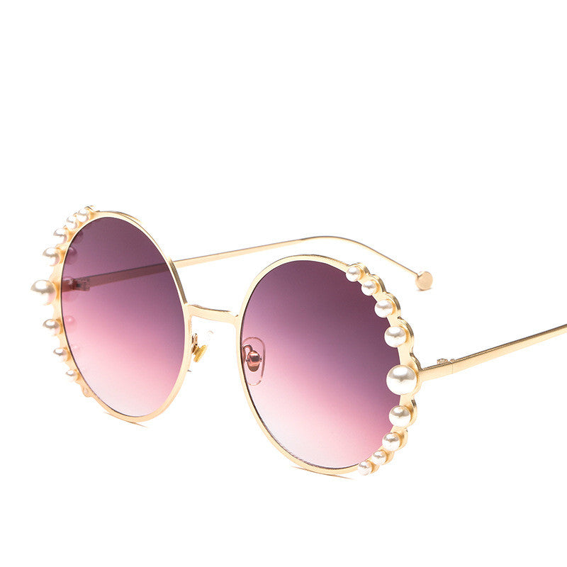 Round frame pearl sunglasses