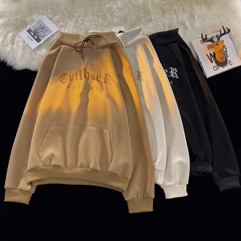 Premium Letter-Embroidered Hoodie