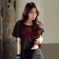 Hollow Out Mesh Blouse Crop Top