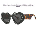 Diamond-Encrusted Heart-Shaped Sunglasses
