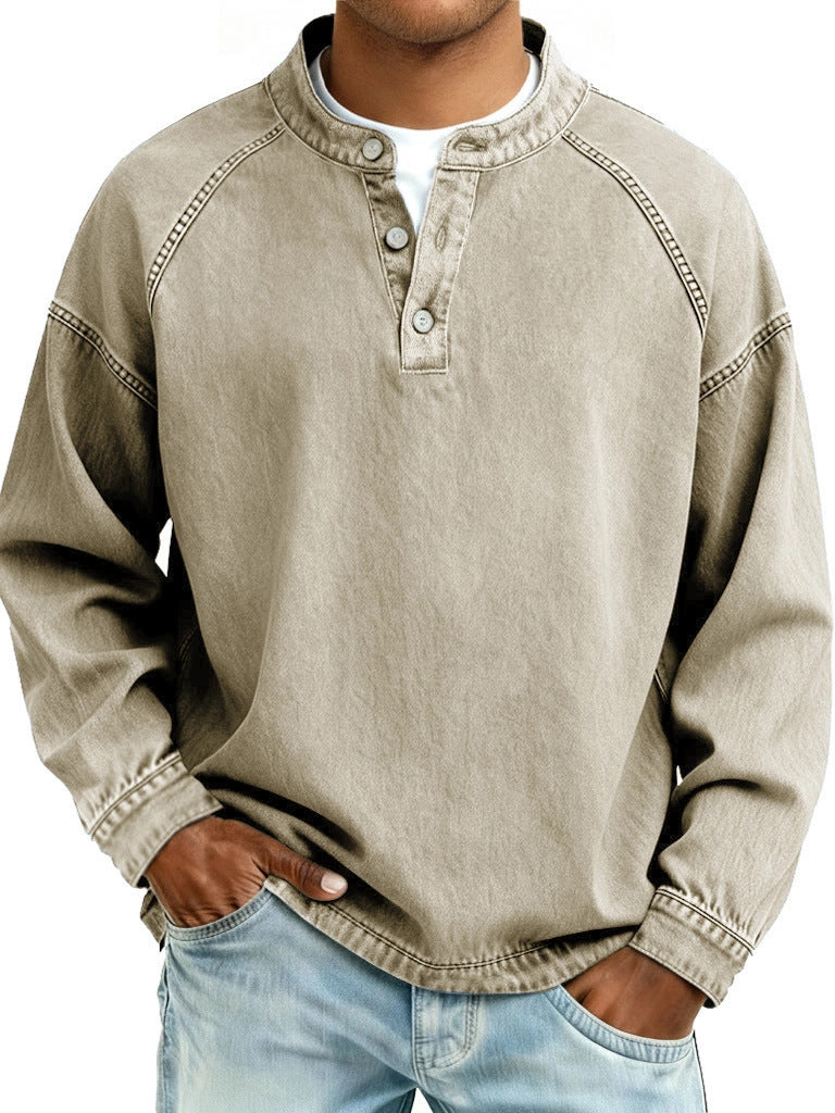 Jeans Vintage Long-Sleeve Shirt Top