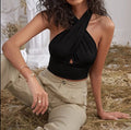 Halter Strap Halter Neck Wrap Vest Top