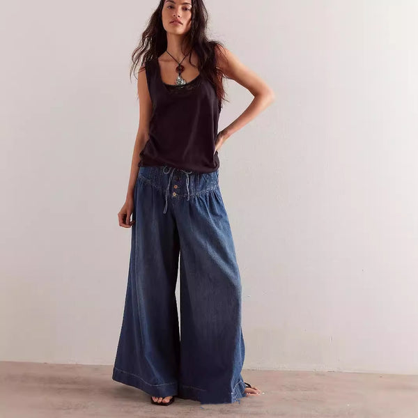 Loose Wide-Leg Denim Jeans