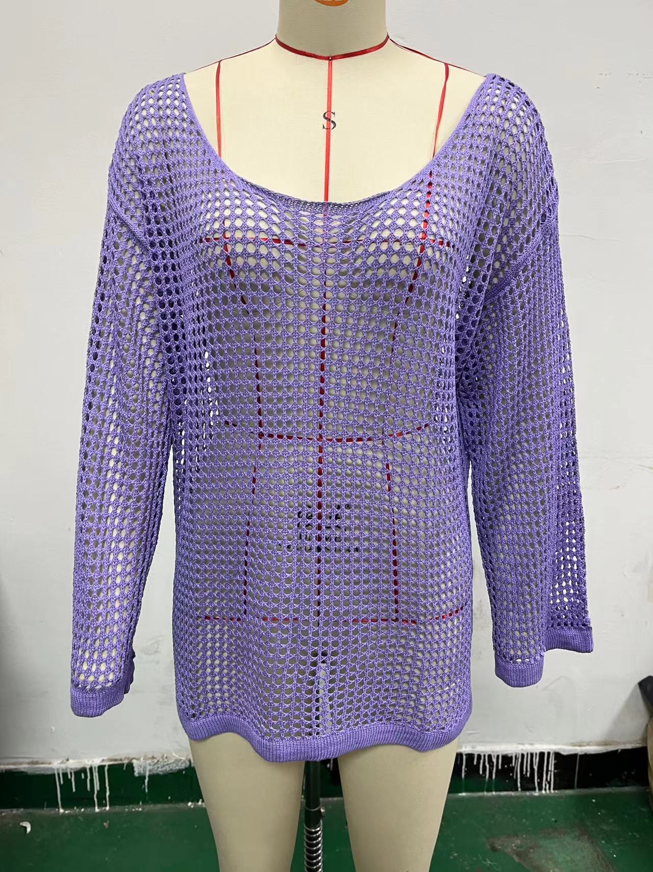 Mesh Hollow Out Knitwear Swimsuit
