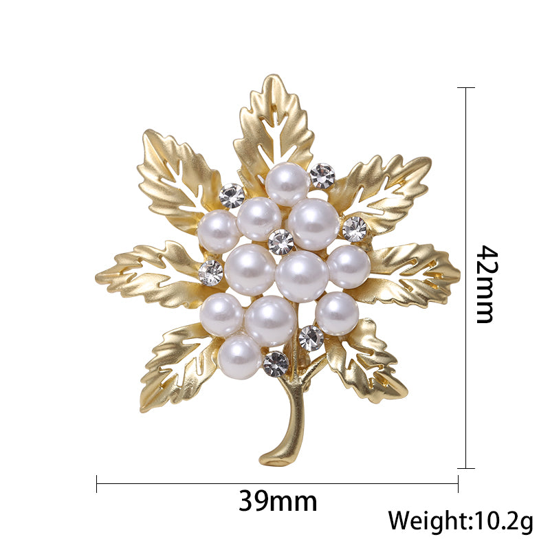 Matte Electroplated Pearl Brooch