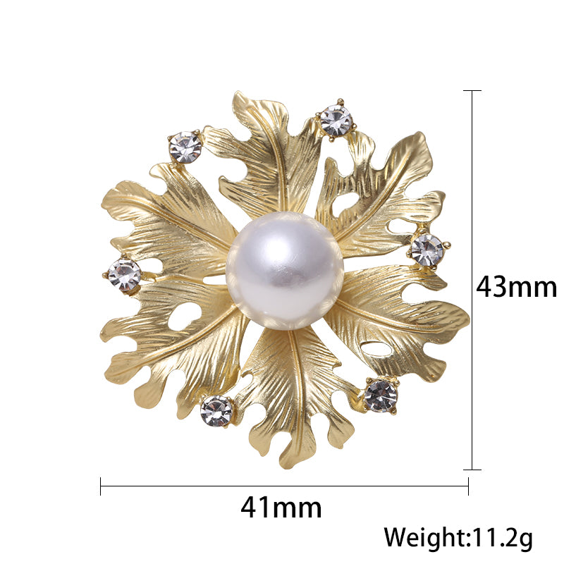 Matte Electroplated Pearl Brooch