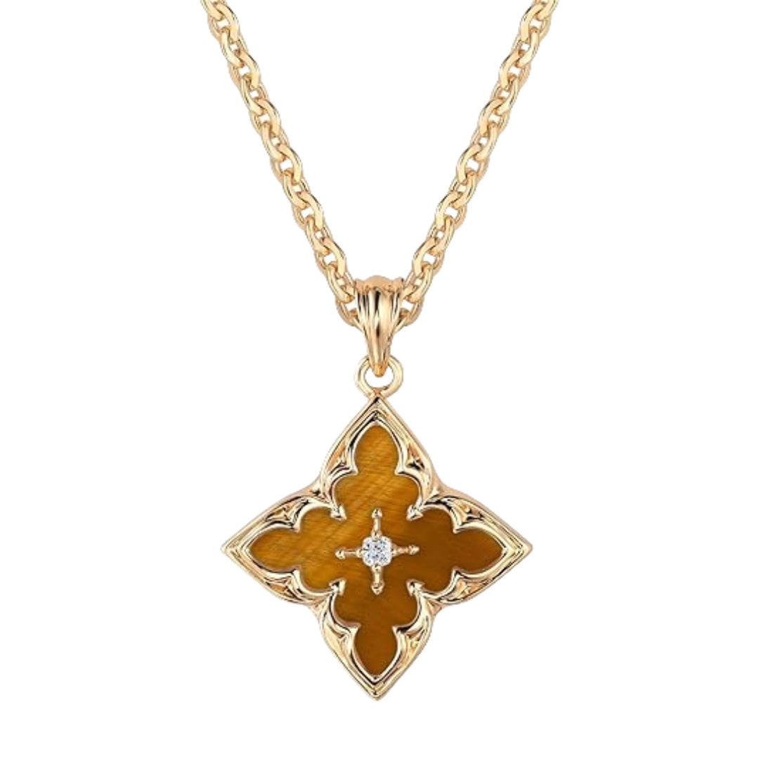Cube 14k Gold-plated Zircon  Necklace