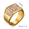 Titanium steel diamond men's Ring