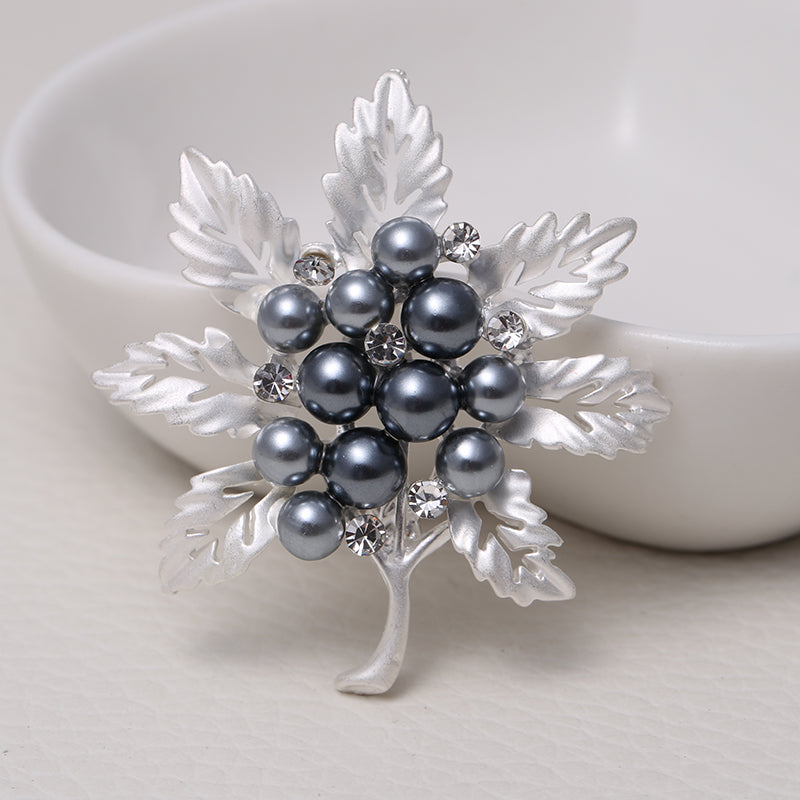 Matte Electroplated Pearl Brooch
