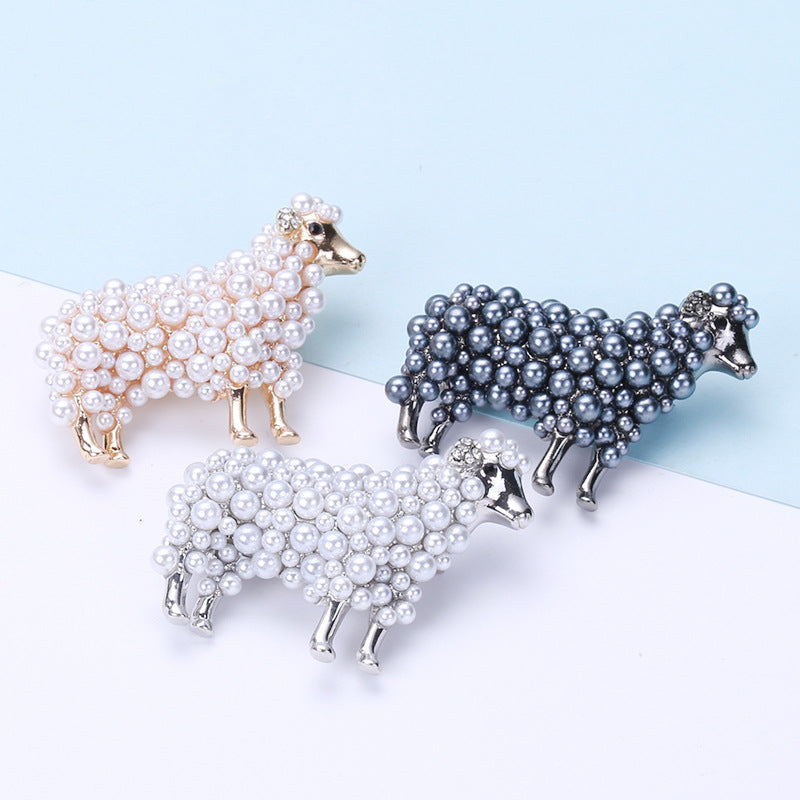 Pearl Sheep Brooches