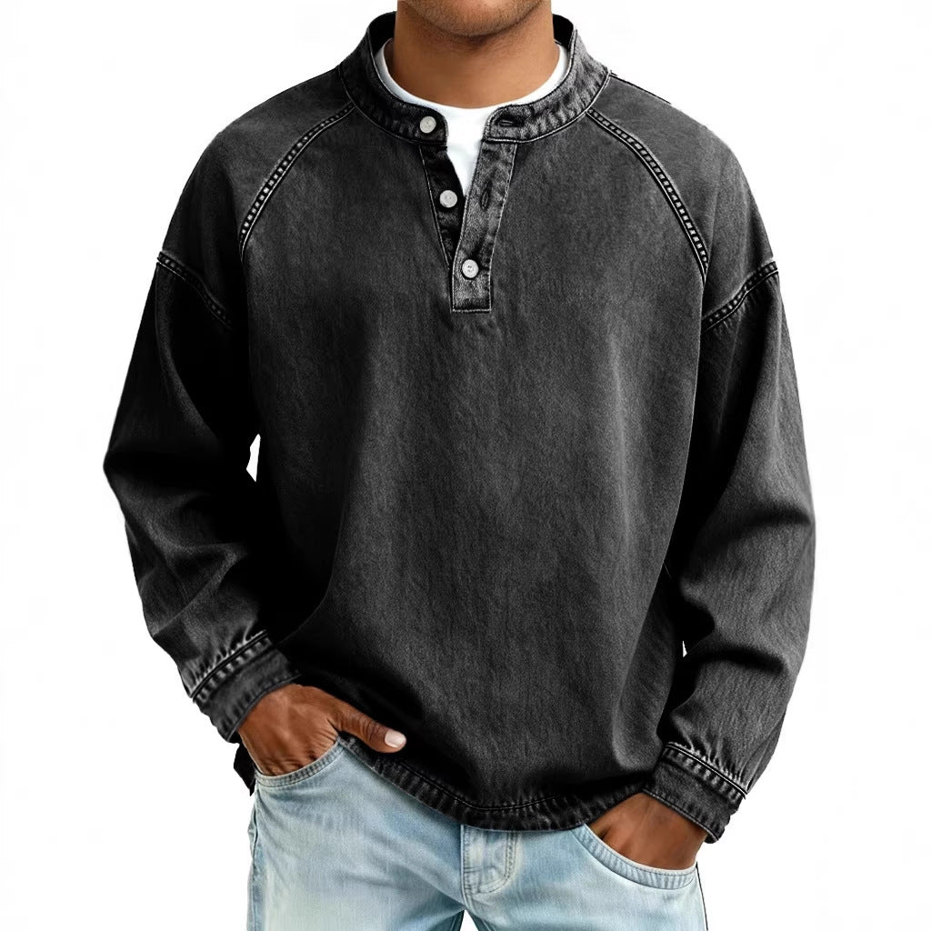 Jeans Vintage Long-Sleeve Shirt Top