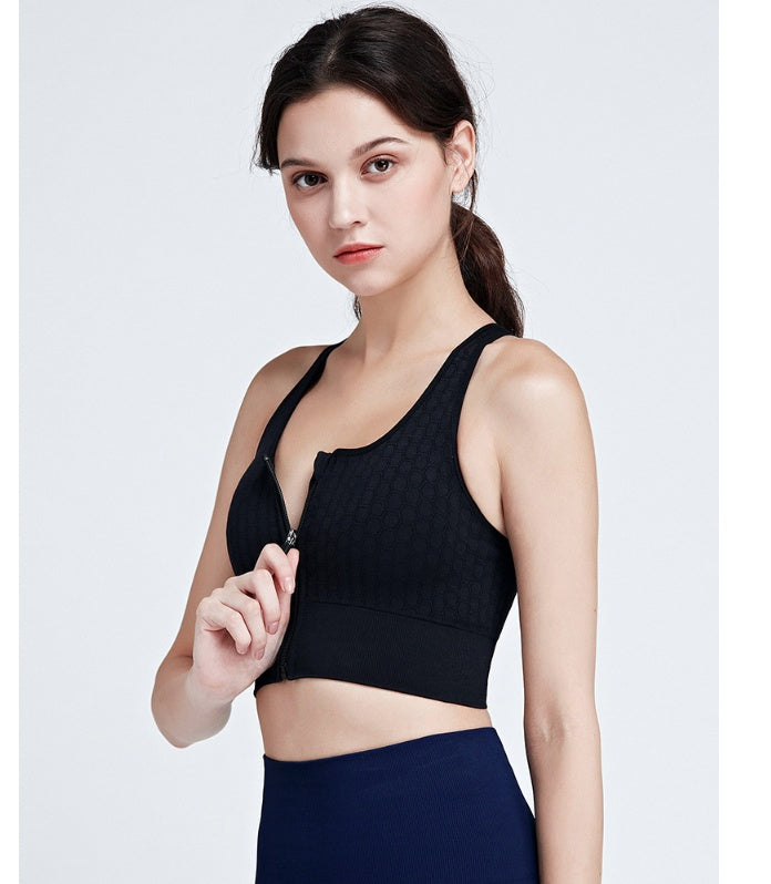 Zipper Sports Bras High-intensity Vest Gym Workout