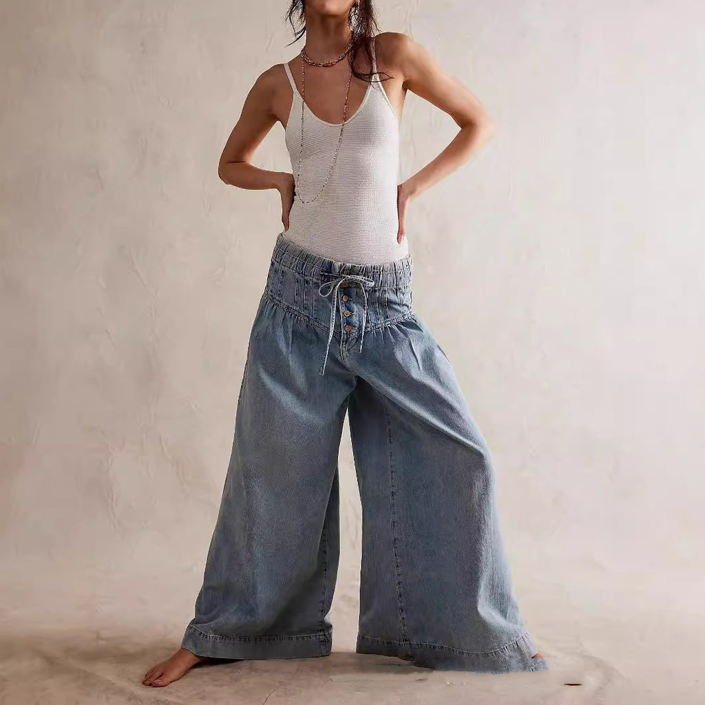 Loose Wide-Leg Denim Jeans