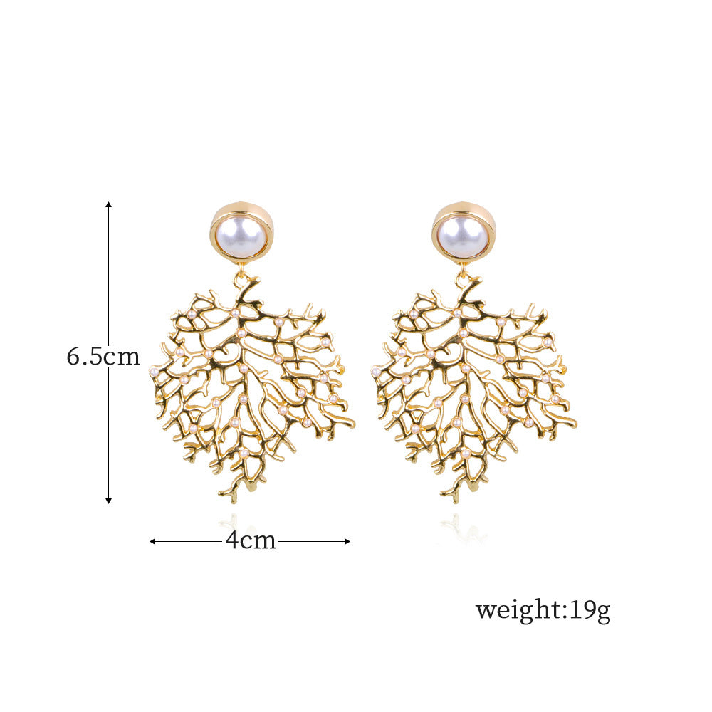 Coral Shape Alloy Earrings