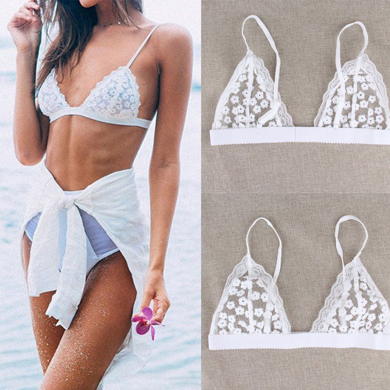 Lace Sling Three-Point Beach Bikini Bra
