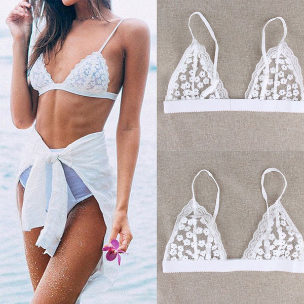 Lace Sling Three-Point Beach Bikini Bra