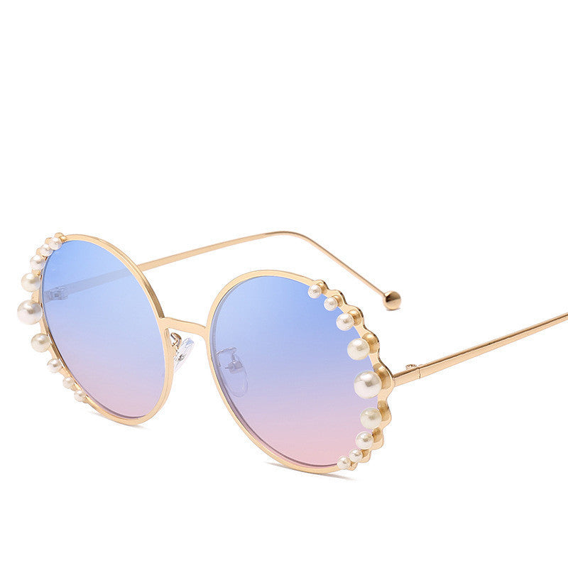 Round frame pearl sunglasses