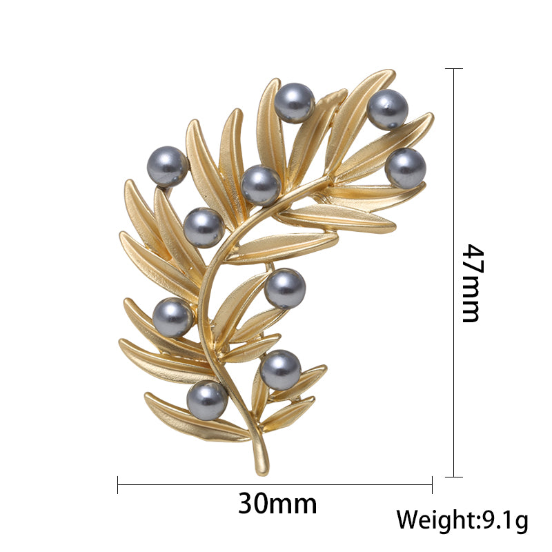 Matte Electroplated Pearl Brooch