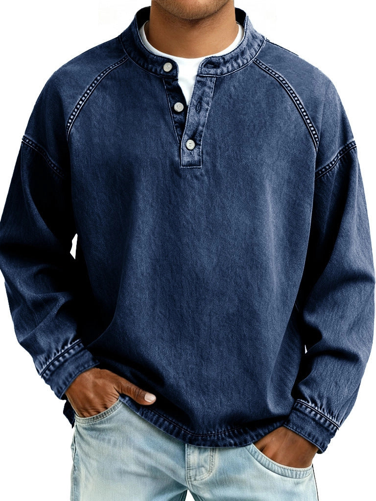 Jeans Vintage Long-Sleeve Shirt Top