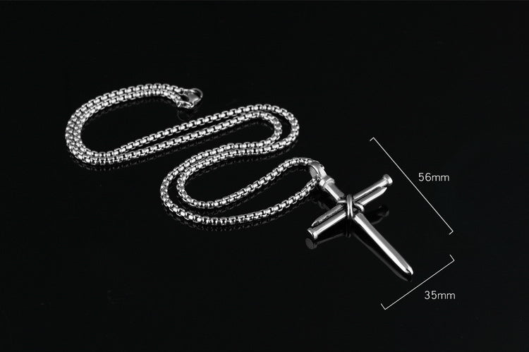 Nails cross pendants necklace