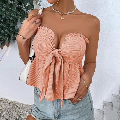 Bustier Tie-Waist Sleeveless Vest TOP