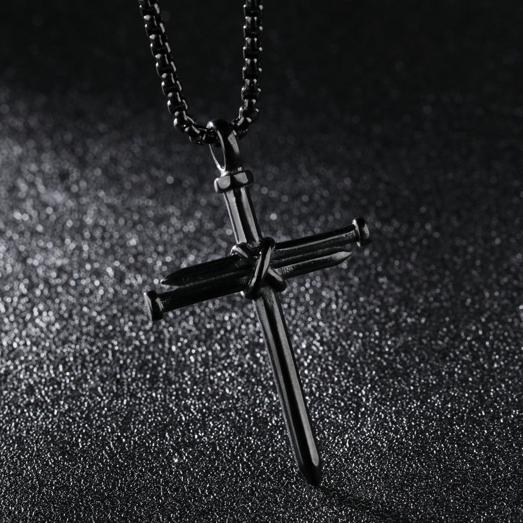 Nails cross pendants necklace