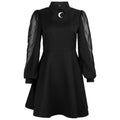 Patchwork Mesh Crescent Dress