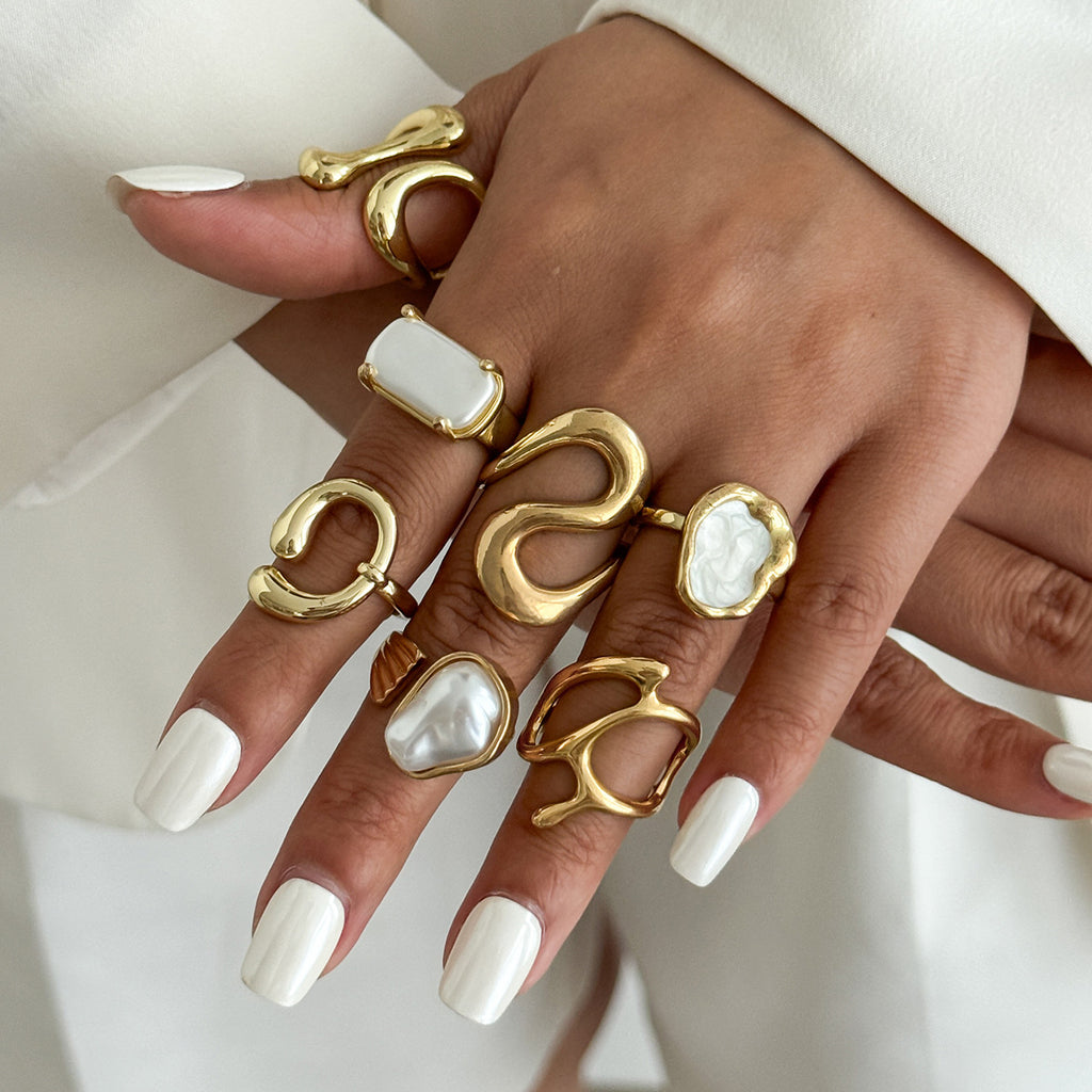 Open-end Pearl Ring Set
