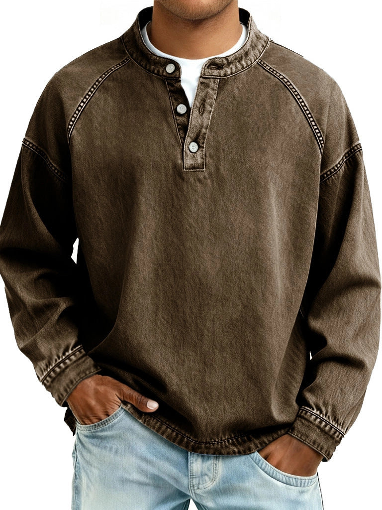 Jeans Vintage Long-Sleeve Shirt Top
