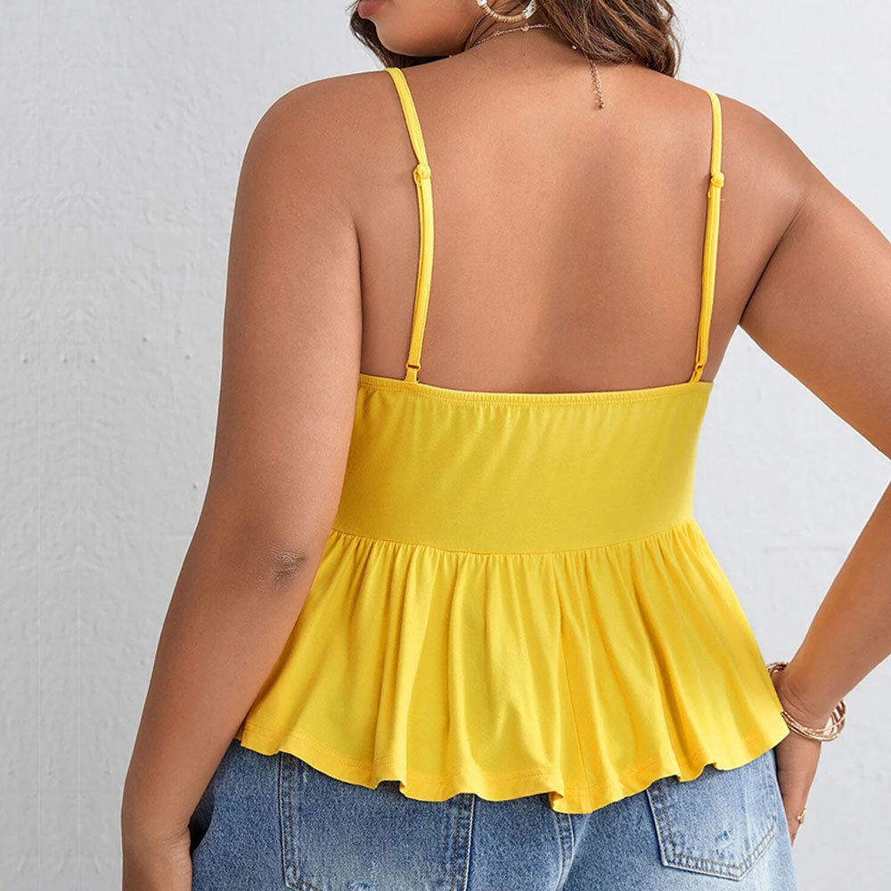 Waist-cinching Ruffled Camisole TOP