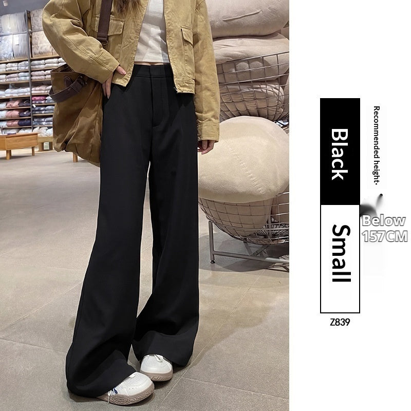 Spring All Match Straight Silhouette Slim Fit Wide Leg Pant