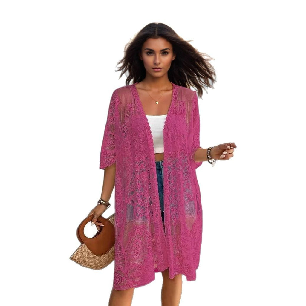 See-through Water-soluble Lace Embroidered Cardigan