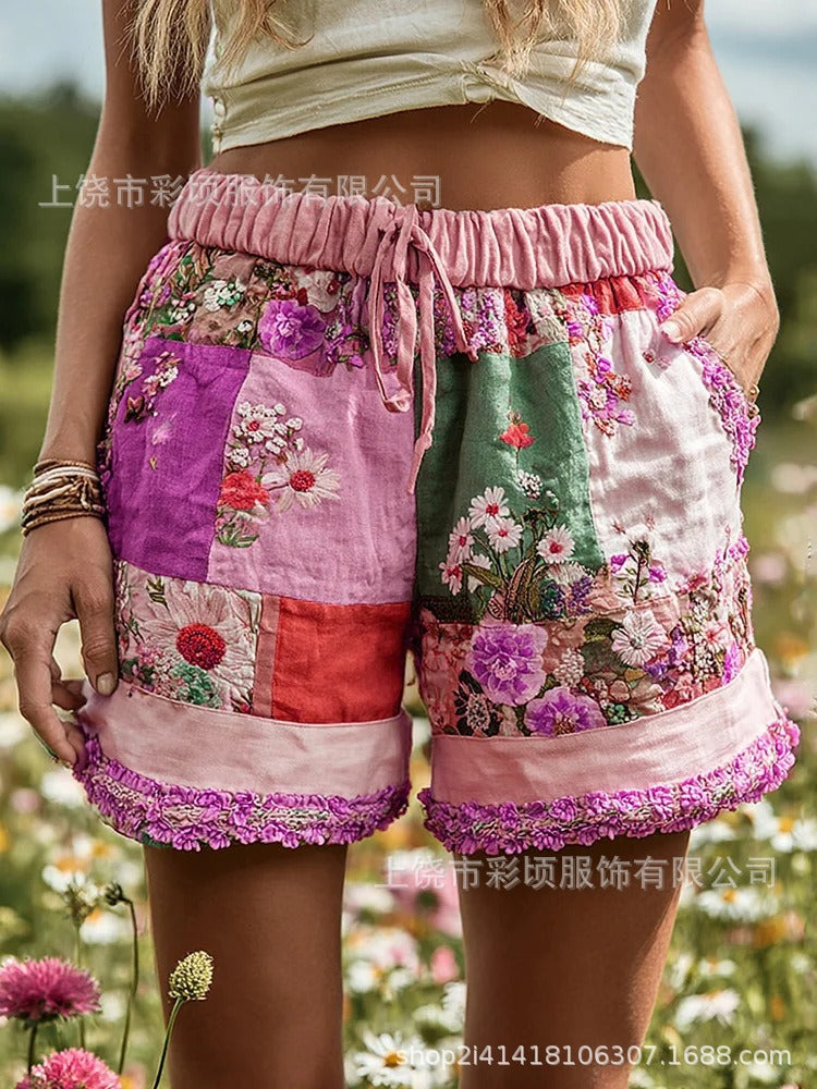 Floral Print Casual Womens Shorts