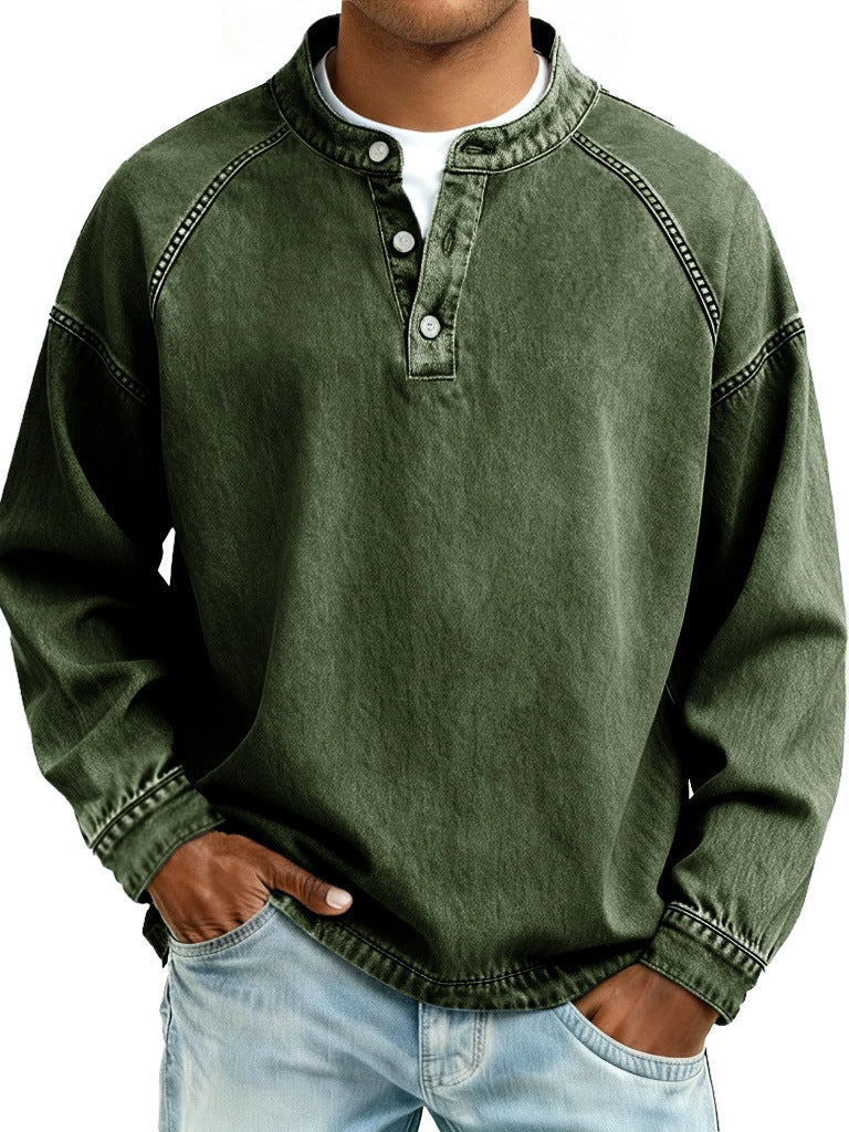 Jeans Vintage Long-Sleeve Shirt Top