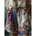 Kamiar Retro Floral Print Shorts