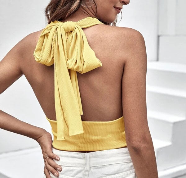 Halter Strap Halter Neck Wrap Vest Top