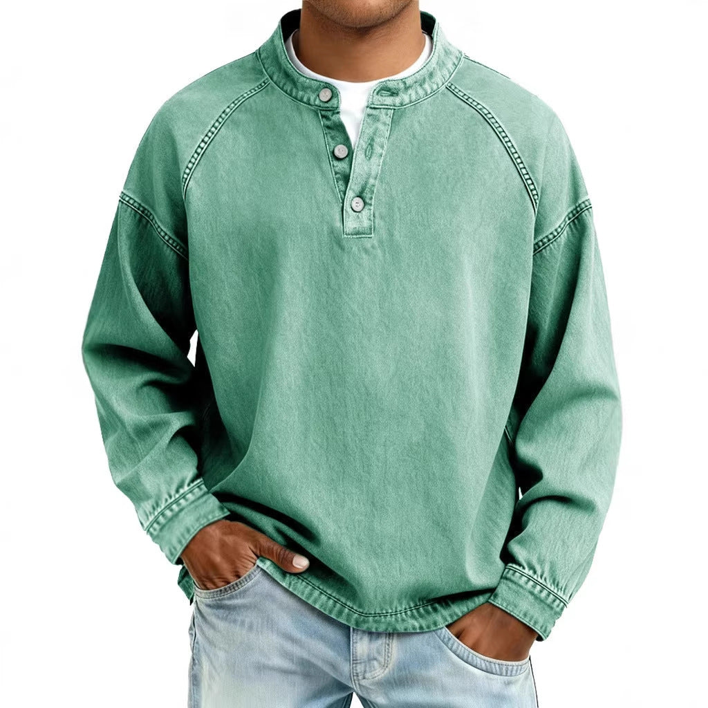 Jeans Vintage Long-Sleeve Shirt Top